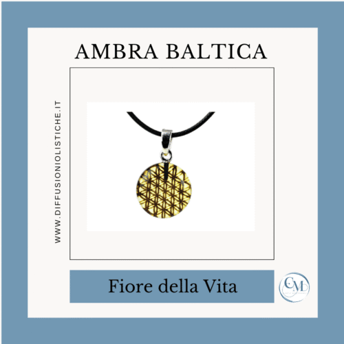 Collana con Pendente in Ambra - Fiore della Vita