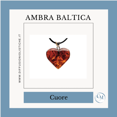 Collana con Pendente in Ambra - Cuore