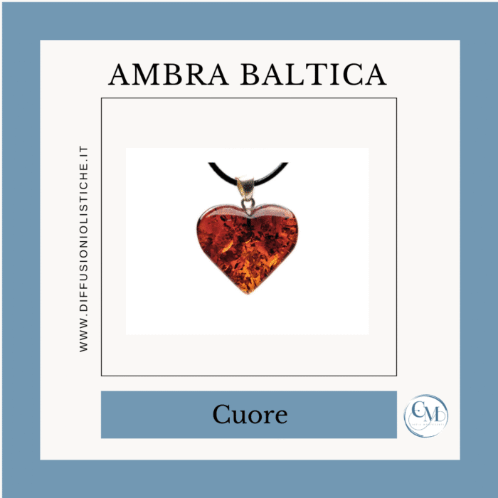 Collana con Pendente in Ambra - Cuore